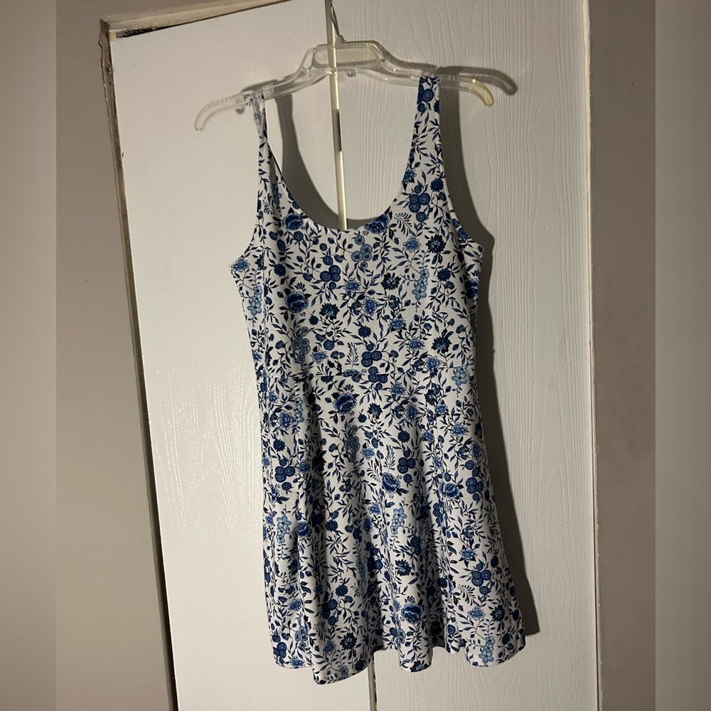 White Flower Print Dress